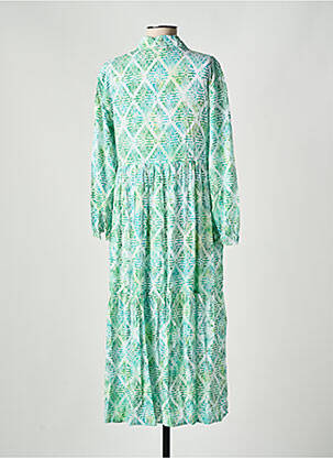 Rochie lungă imprimeu fantezie mâneci 3/4 verde GENESIS femeie
