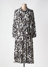 Rochie midi imprimeu fantezie mâneci lungi negru EGO femeie