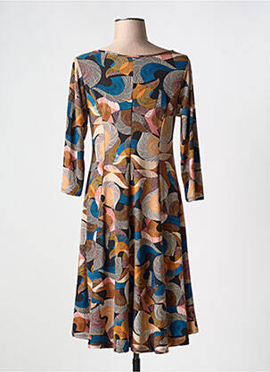 Rochie midi mâneci 3/4 mâneci 3/4 maro JOY'S PARIS femeie