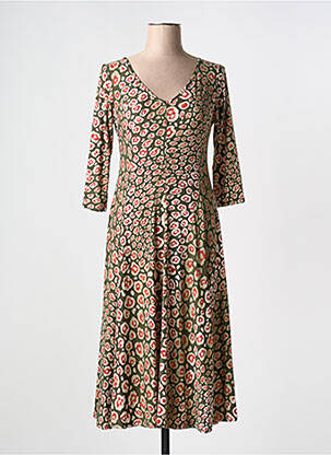 Rochie midi mâneci 3/4 mâneci 3/4 verde JOY'S PARIS femeie