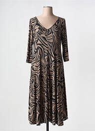 Rochie midi mâneci 3/4 mâneci 3/4 gri JOY'S PARIS femme