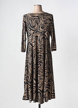 Rochie midi mâneci 3/4 mâneci 3/4 gri JOY'S PARIS femeie