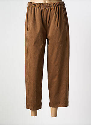 Pantalon 7/8 talie elastică mărime normală maro SENES femeie