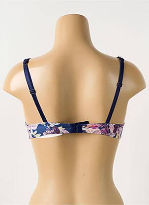 Sutien efect material satinat top sutien push-up albastru ANTIGEL femeie