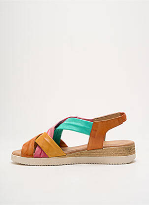 Sandale/pantofi decupați material neted toc de 4 la 6 cm portocaliu LOLA CANALES femme
