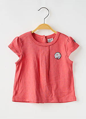 Tricou elasticitate mâneci scurte roz ELLE EST OU LA MER fată