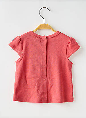 Tricou elasticitate mâneci scurte roz ELLE EST OU LA MER fată
