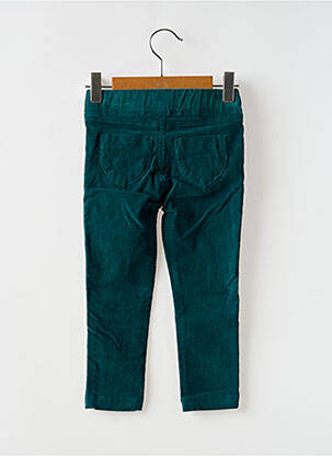 Pantalon slim țesătură catifea mărime reglabilă verde ELLE EST OU LA MER fată