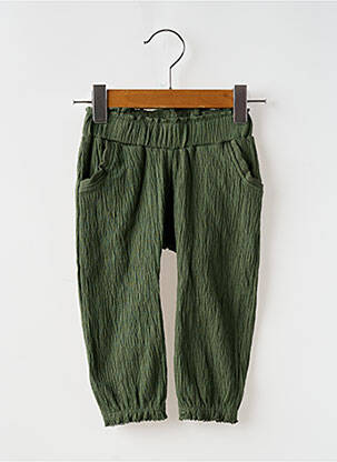 Pantalon drept strânsă pe partea de jos talie elastică verde NOPPIES fată