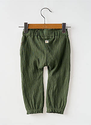 Pantalon drept strânsă pe partea de jos talie elastică verde NOPPIES fată