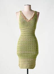 Rochie midi guler în v bretele subțiri verde PHO FIRENZE femeie