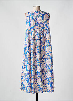 Rochie midi imprimeu floral fără mâneci albastru ZEN ETHIC femeie