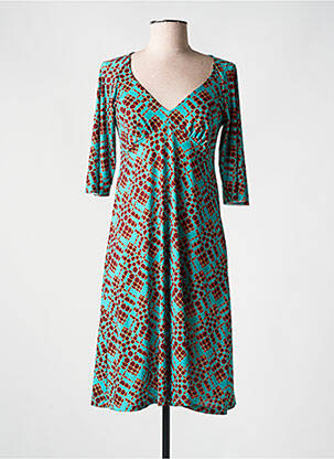 Rochie midi mâneci 3/4 mâneci 3/4 verde JUSTMINE femeie