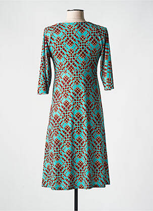 Rochie midi mâneci 3/4 mâneci 3/4 verde JUSTMINE femeie