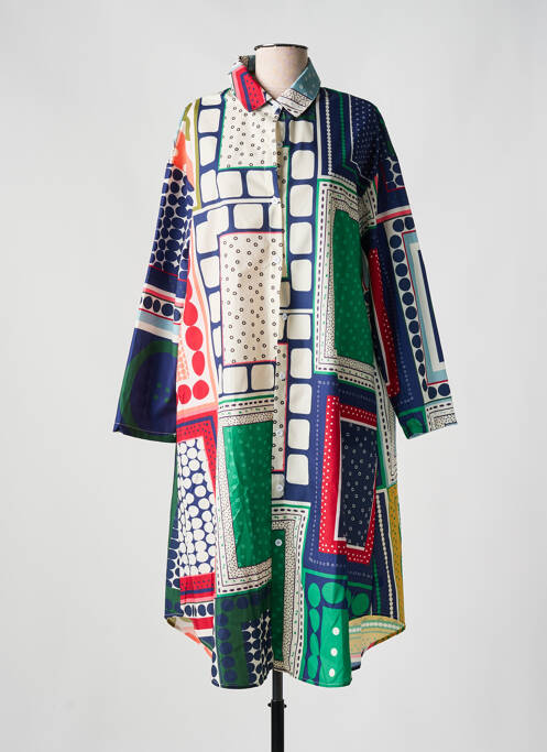 Rochie midi croială evazată mâneci lungi albastru FLI FENTI & LINE femme