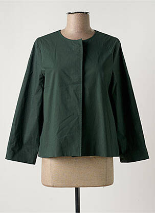 Jachete elegante guler rotund verde NIU femeie