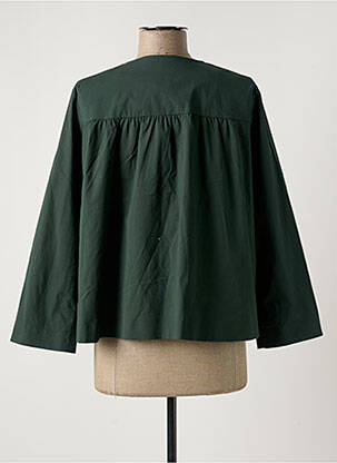 Jachete elegante guler rotund verde NIU femeie