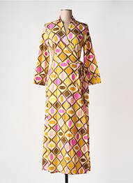 Rochie lungă mâneci lungi mâneci lungi galben 0039 ITALY femeie