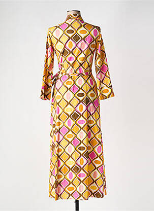 Rochie lungă mâneci lungi mâneci lungi galben 0039 ITALY femeie