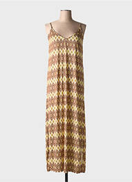 Rochie de plajă croială fluidă maro GENIUS femme