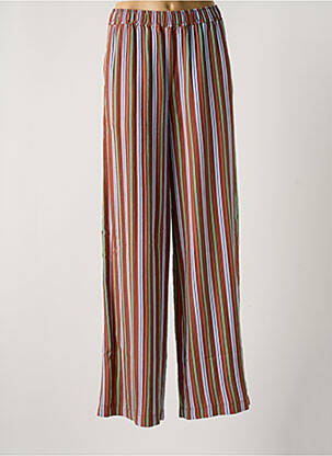 Pantalon drept talie elastică maro NIU femeie