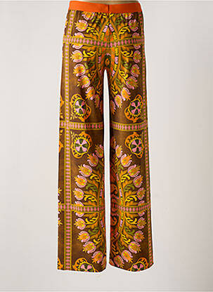 Pantalon drept talie elastică maro MALIPARMI femeie