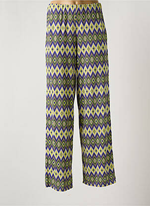 Pantalon drept talie elastică albastru GENIUS femeie