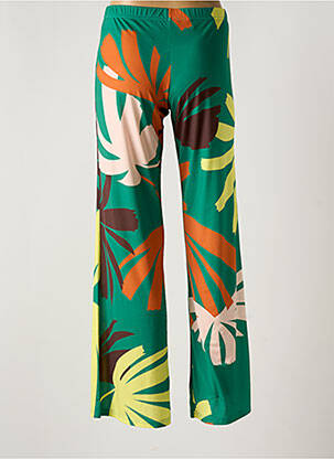 Pantalon evazat talie elastică verde JUSTMINE femeie
