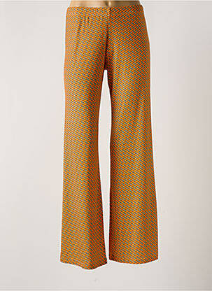 Pantalon evazat talie elastică portocalie JUSTMINE femeie