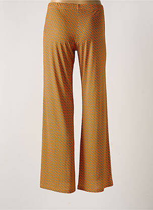 Pantalon evazat talie elastică portocalie JUSTMINE femeie