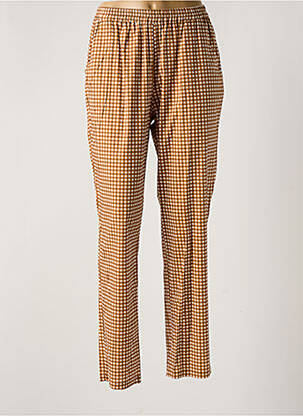 Pantalon slim talie elastică maro NIU femeie