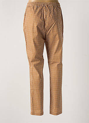 Pantalon slim talie elastică maro NIU femeie