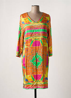 Rochie midi portocaliu MUCHO GUSTO femeie