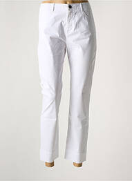 Pantalon 7/8 țesătură poplin mărime normală alb MAYJUNE femme