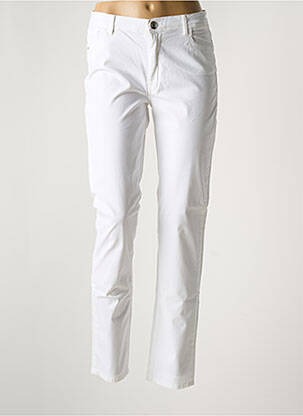 Pantalon slim țesătură poplin mărime normală alb TRUSSARDI JEANS femeie