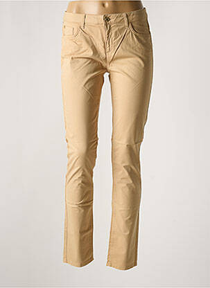 Pantalon slim țesătură poplin mărime normală bej TRUSSARDI JEANS femeie