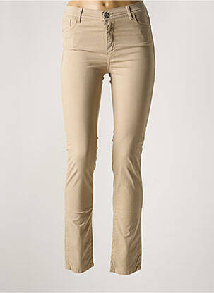 Pantalon slim țesătură poplin mărime normală bej TRUSSARDI JEANS femeie