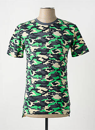 Tricou croială cambrată mâneci scurte verde MAISON MAD bărbat