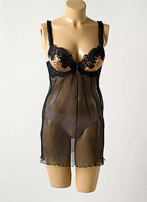 Nuisetă/combinetă ușoară și transparentă negru AMBRA femeie