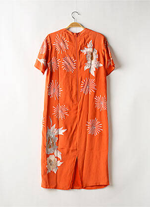 Rochie midi imprimeu floral mâneci scurte portocalie ASOS femeie