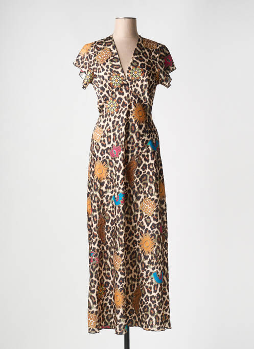 Rochie lungă mâneci scurte mâneci scurte maro HOLLY & JOEY femme