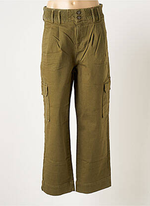 Pantalon cargo croială dreaptă talie înaltă verde MOS MOSH femeie