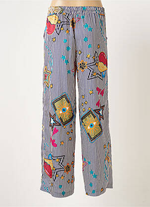 Pantalon larg țesătură crep mărime normală albastru SCARLET ROOS femeie
