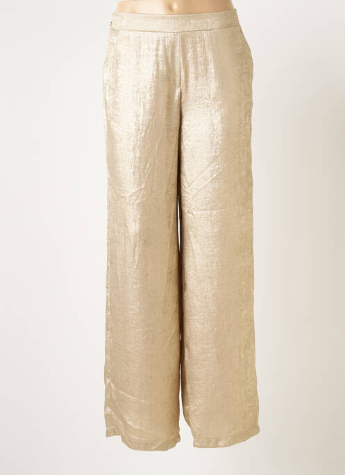 Pantalon drept talie elastică mărime normală auriu SCARLET ROOS femme