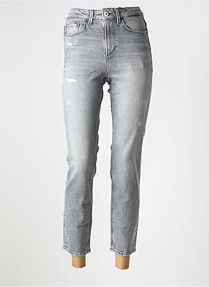 Blugi skinny efect uzat decolorat talie înaltă gri ONLY femeie