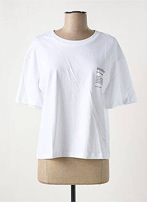 Tricou serigrafie flockată mâneci scurte alb NINETTE femeie