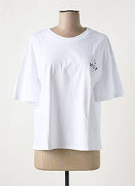 Tricou croială cambrată mâneci scurte alb NINETTE femeie