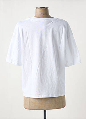 Tricou croială cambrată mâneci scurte alb NINETTE femeie