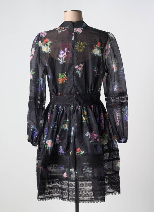 Rochie scurtă croială evazată mâneci lungi negru LM LULU femme