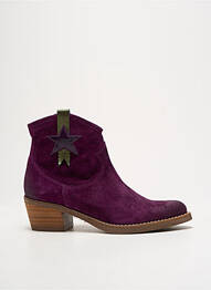 Botine/ghete vârf ascuțit toc de 4 la 6 cm violet MKD femeie